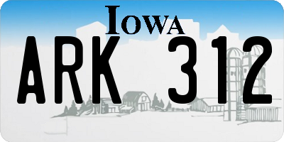 IA license plate ARK312