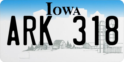 IA license plate ARK318