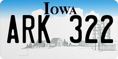 IA license plate ARK322