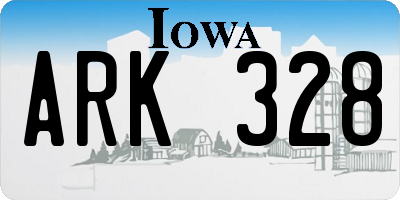 IA license plate ARK328
