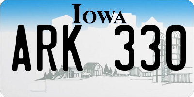 IA license plate ARK330