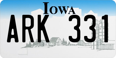 IA license plate ARK331