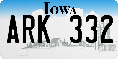 IA license plate ARK332