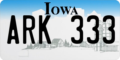 IA license plate ARK333