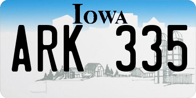 IA license plate ARK335