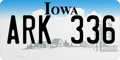 IA license plate ARK336