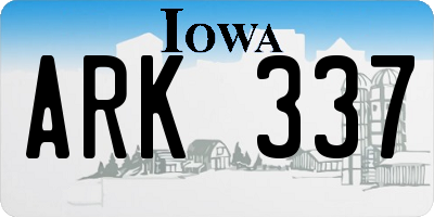 IA license plate ARK337