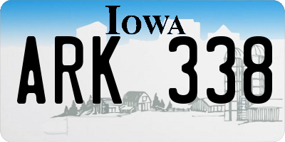 IA license plate ARK338