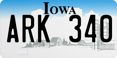 IA license plate ARK340