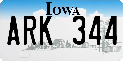 IA license plate ARK344