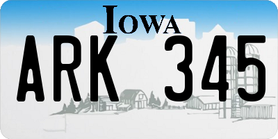 IA license plate ARK345