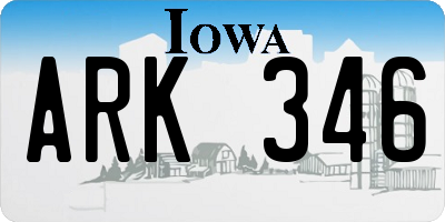 IA license plate ARK346