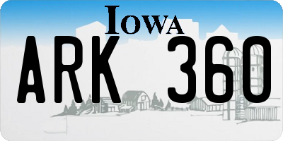 IA license plate ARK360