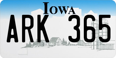 IA license plate ARK365