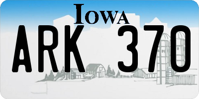 IA license plate ARK370