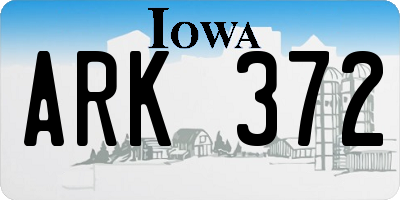 IA license plate ARK372