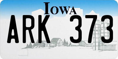 IA license plate ARK373