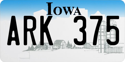 IA license plate ARK375