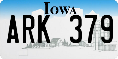 IA license plate ARK379