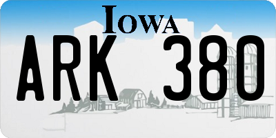 IA license plate ARK380