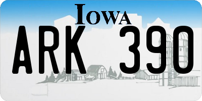 IA license plate ARK390