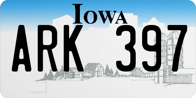 IA license plate ARK397