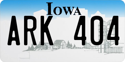 IA license plate ARK404