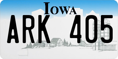 IA license plate ARK405
