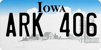 IA license plate ARK406