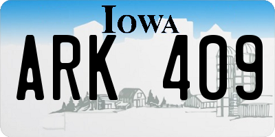 IA license plate ARK409