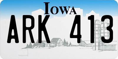 IA license plate ARK413