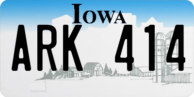 IA license plate ARK414