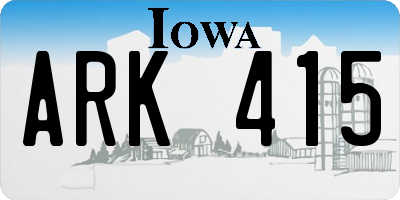 IA license plate ARK415