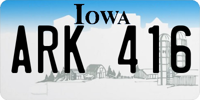 IA license plate ARK416