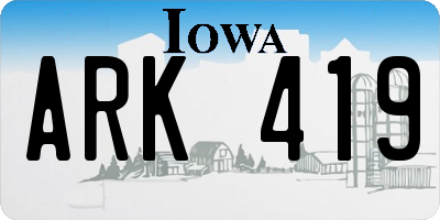 IA license plate ARK419