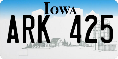 IA license plate ARK425