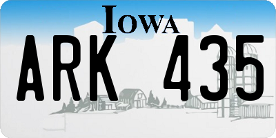 IA license plate ARK435