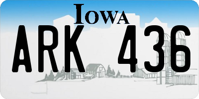 IA license plate ARK436