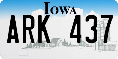 IA license plate ARK437