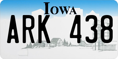 IA license plate ARK438