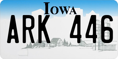 IA license plate ARK446