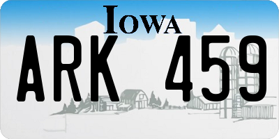 IA license plate ARK459