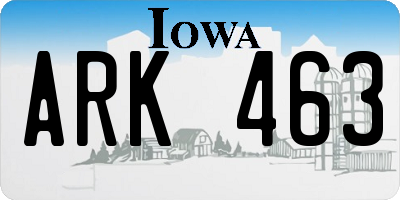IA license plate ARK463