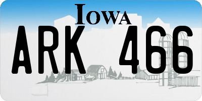 IA license plate ARK466
