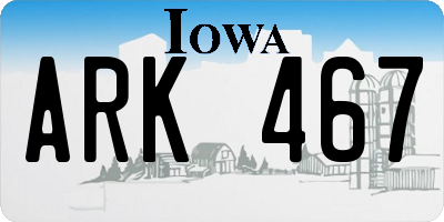 IA license plate ARK467