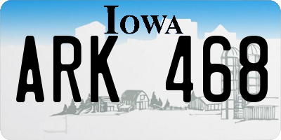 IA license plate ARK468