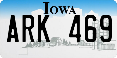 IA license plate ARK469