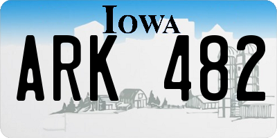 IA license plate ARK482
