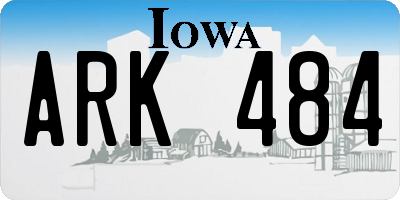 IA license plate ARK484