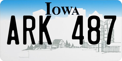 IA license plate ARK487